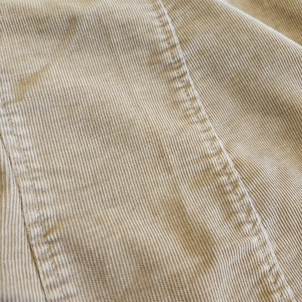 Gap Stretch Tan A-Line Flounce Paneled  Corduroy Skirt Size 10 - Picture 6 of 6